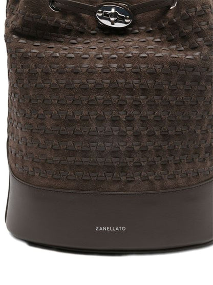 MONDA' MUSIVA SMALL LEATHER BUCKET BAG